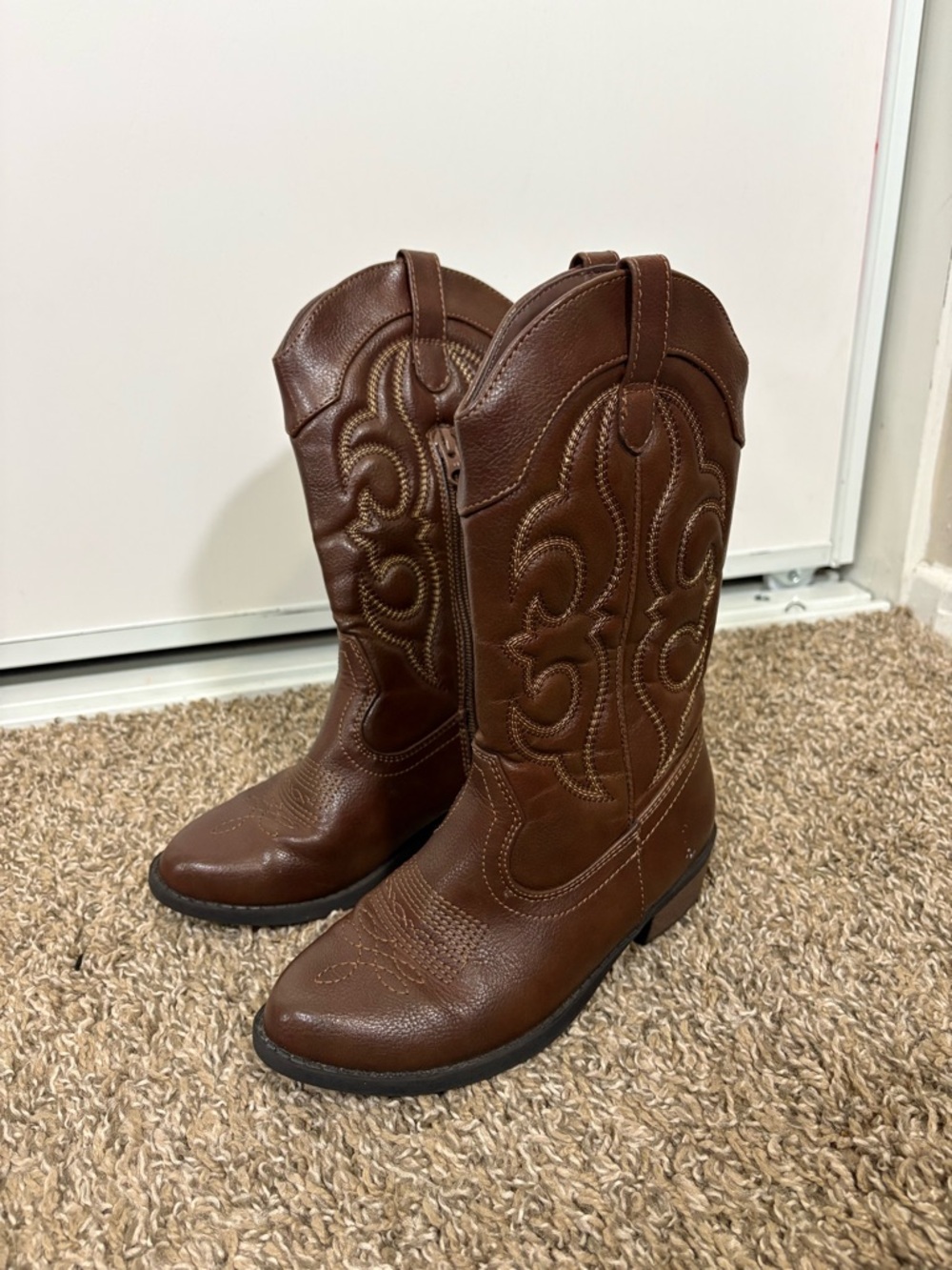 Cat & Jack Kids Girls Montana Side Cowgirl Western Boots Brown - Size 13 - EUC - Picture 8 of 8